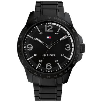 Tommy Hilfiger | Men's Black-Tone Stainless Steel Bracelet Watch 46mm, Created for Macy's商品图片,