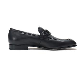 菲拉格慕男鞋板鞋, Salvatore Ferragamo | SALVATORE FERRAGAMO 男士黑色ASTEN系列牛皮革商务休闲单鞋 0705673商品图片 独家减免邮费