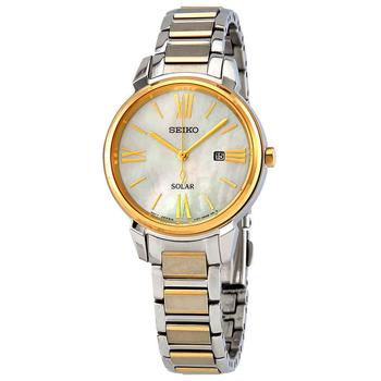 精工女表, Seiko | Solar White Mother of Pearl Dial Two-tone Ladies Watch SUT324商品图片 5.9折