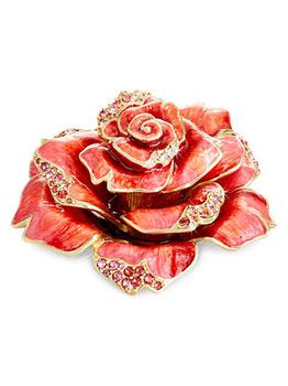 商品Flora & Fauna Rosie Rose 14K Goldplated, Enamel & Swarovski Crystal Table Objet图片