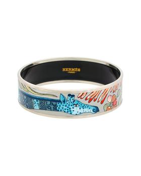 美国爱马仕手镯, [二手商品] Hermes | Hermes Palladium Plated Giraffe Romantique Enamel Bangle (Authentic Pre-Owned)商品图片 