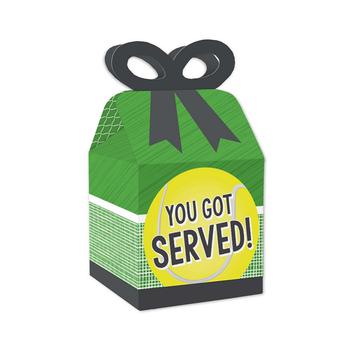 商品You Got Served - Tennis - Square Favor Gift Boxes - Baby Shower or Tennis Ball Birthday Party Bow Boxes - Set of 12图片