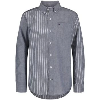 Tommy Hilfiger | Big Boys Long Sleeve Blocked Chambray Shirt,商家Macy's,价格¥170