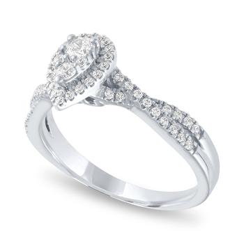 商品Macy's | Diamond Pear Halo Ring (1/2 ct. t.w.) in 14k White Gold,商家Macy's,价格¥10755图片