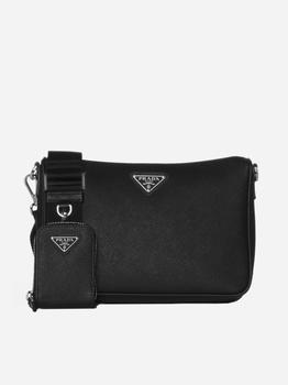 Prada | Logo-plaque Saffiano leather bag商品图片,