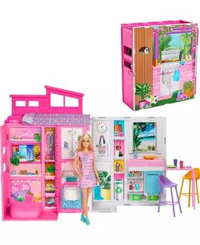 Barbie | Getaway Doll House with Barbie Doll, 4 Play Areas and 11 Decor Accessories,商家Macy's,价格¥300