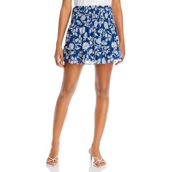AQUA | Aqua Womens Floral Smocked Mini Skirt商品图片,1.1折