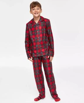 Holiday Lane | Little & Big Kids Brinkley Plaid Notch Collar Matching Family Pajamas Set, Created for Macy's,商家Macy's,价格¥123