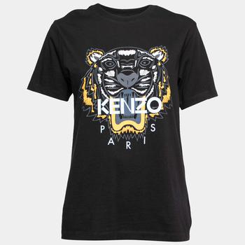 kenzo polo真假, [二手商品] Kenzo | Kenzo Black Cotton Tiger Printed Short Sleeve T-Shirt S商品图片 5.6折
