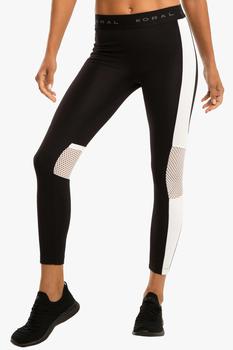 Koral | Emblem Blackout High Waisted Cropped Legging - Black/White商品图片,