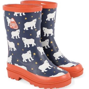 Frugi | Polar bears print rubber boots in navy and red,商家BAMBINIFASHION,价格¥351