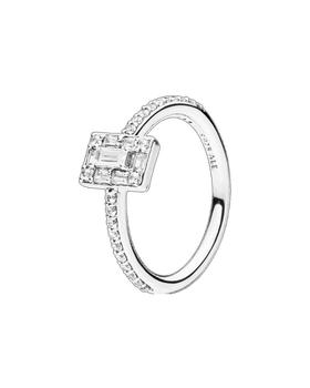 商品Pandora Jewelry Silver CZ Sparkling Square Halo Ring图片