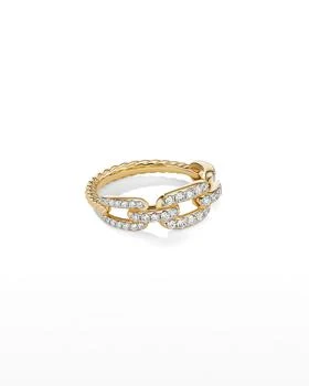David Yurman | Stax Chain Link Ring with Diamonds in 18K Gold, 7mm, Size 6,商家Neiman Marcus,价格¥20542