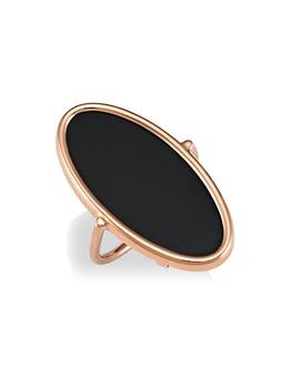 商品18K Rose Gold & Black Onyx Ellipse Ring图片