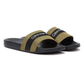 ck鞋板鞋, Calvin Klein | Calvin Klein Jeans Fargos 9D Mens Olive Slides商品图片 8.6折