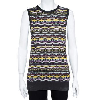 推荐M Missoni Multicolor Patterned Knit Tank Top and Cardigan Set L商品