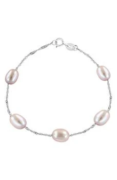 Effy | Sterling Silver 7mm Pink Freshwater Pearl Station Bracelet,商家Nordstrom Rack,价格¥300