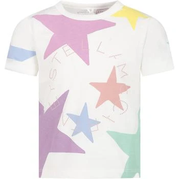 推荐White T-shirt For Girl With Stars And Logo商品