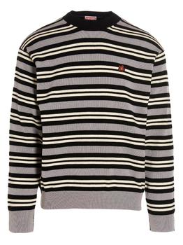 推荐Kenzo Floral Embroidered Striped Knitted Sweater商品