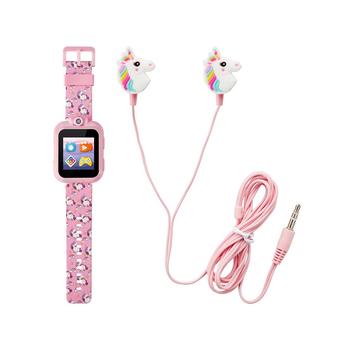 商品Playzoom | Kid's Pink Unicorn Silicone Strap Touchscreen Smart Watch 42mm with Earbuds Gift Set,商家Macy's,价格¥186图片