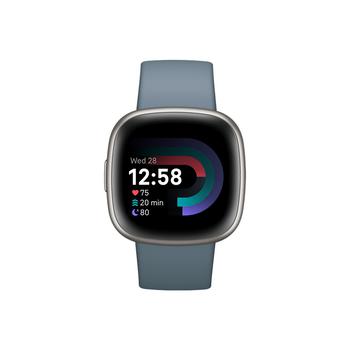 商品Fitbit | Versa 4 Waterfall Blue Platinum Smartwatch, 39mm,商家Macy's,价格¥1086图片