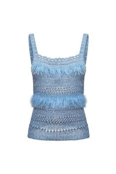 推荐Blue Handmade Knit Top商品