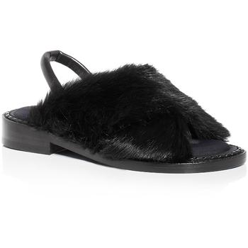 ROBERT CLERGERIE, ROBERT CLERGERIE | Robert Clergerie Womens Bloss Real Fur Slip On Slide Sandals商品图片 3.4折