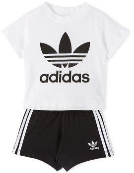 Adidas | Baby White & Black Trefoil T-Shirt & Shorts Set商品图片,7.7折