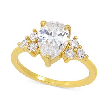商品Gold-Tone Pear-Shape Crystal Accent Ring, Created for Macy's图片