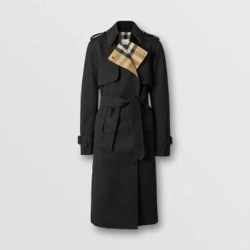 Burberry | 包邮包税【预售7天发货】 BURBERRY 24春夏 女士 风衣 格纹裁片棉质嘎巴甸 Trench 风衣 80446781,商家TLS PARIS,价格¥18742