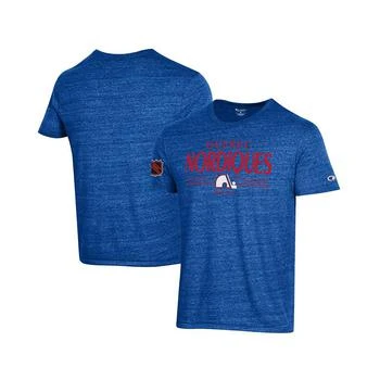 CHAMPION | Men's Blue Quebec Nordiques Tri-Blend T-shirt 