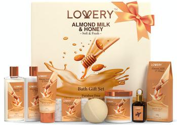 商品Lovery Bath Gift Set Almond Milk & Honey Spa With Handmade Oatmeal Soap & More,商家Verishop,价格¥366图片