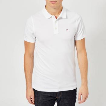 推荐Tommy Jeans Men's Original Fine Pique Polo Shirt - Classic White商品