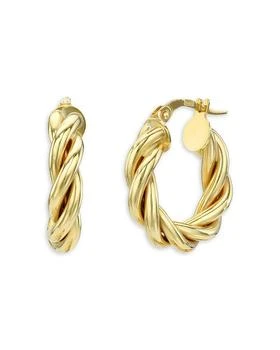 Zoe Lev | 14K Yellow Gold Twist Small Hoop Earrings,商家Bloomingdale's,价格¥2919