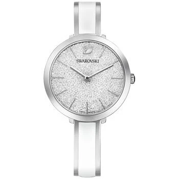 Swarovski | Women's Swiss Crystalline Delight Stainless Steel & White Bangle Bracelet Watch 32mm 