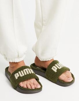 Puma | Puma sherpa slide with logo in brown商品图片,7.5折×额外9.5折, 额外九五折