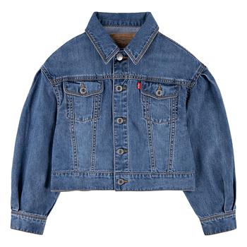 商品Levi's | Pleated Sleeve Denim Trucker Jacket (Big Kids),商家Zappos,价格¥204图片