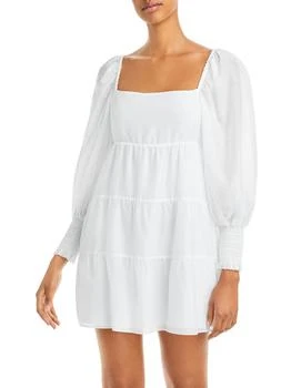 Alice and Olivia Womens Tiered Tie Back Mini Dress