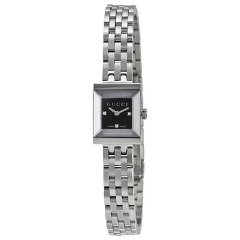 [二手商品] Gucci | Pre-owned Gucci G-Frame Diamond Black Dial Ladies Watch YA128507商品图片,5.8折