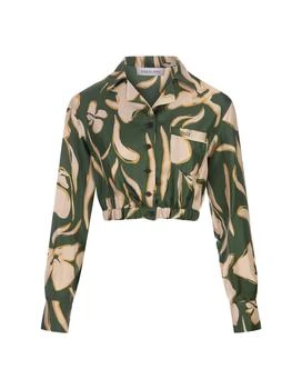 Raquel Diniz | Cropped Jacket In Green Floral,商家Italist,价格¥3876