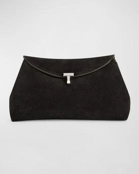 Totême | T-Lock Clutch Bag in Suede,商家Neiman Marcus,价格¥7642