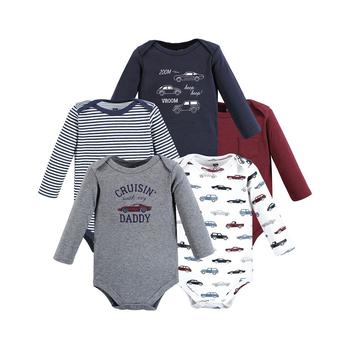 Hudson | Baby Boys Cotton Long-Sleeve Bodysuits, Pack of 5商品图片,