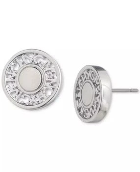 Givenchy | Silver-Tone Logo Embossed Coin Stud Earrings,商家Macy's,价格¥169