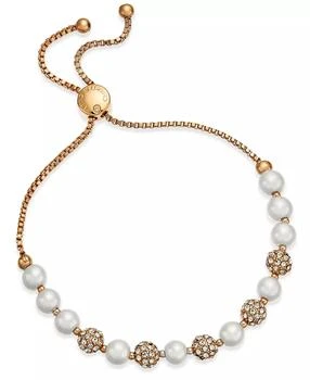 Charter Club | Pavé & Imitation Pearl Slider Bracelet, Created for Macy's,商家Macy's,价格¥89