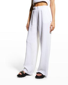 Sol Angeles | Textured Crepe Wide-Leg Pants商品图片,6折