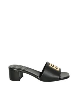 纪梵希鞋, Givenchy | GIVENCHY GIVENCHY LEATHER 4G PLAQUE MULE SANDALS. IDEAL FOR A TOUCH OF CLASS TO GIVE TO THE LOOK商品图片 7.4折