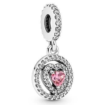 PANDORA | Cubic Zirconia Sparkling Double Halo Heart Dangle Charm,商家Macy's,价格¥637