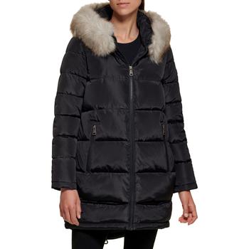 DKNY | Faux Fur Hood Midi Puffer商品图片,独家减免邮费