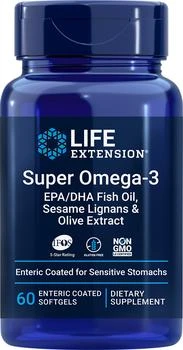 Life Extension | 深海鱼油欧米伽omega-3高纯度超级野生鱼油软胶囊中老年人DHA 60粒/瓶,商家Life Extension,价格¥162