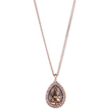商品Givenchy | 梨形宝石水钻项链, 16" + 3" extender,商家Macy's,价格¥217图片